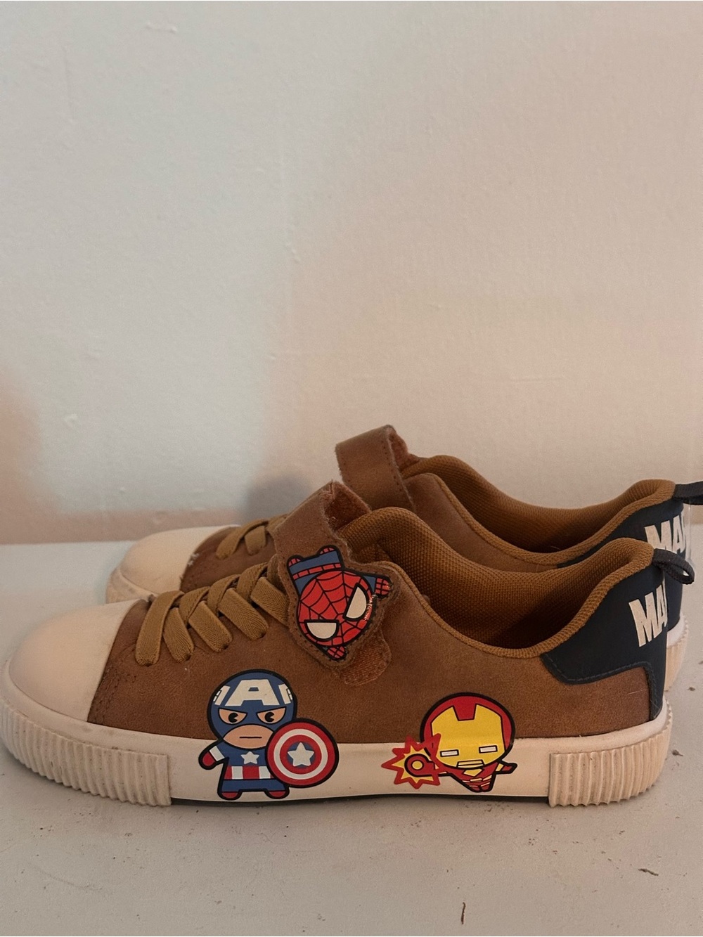 H&M Brown Kids Sneakers with Superhero Patch